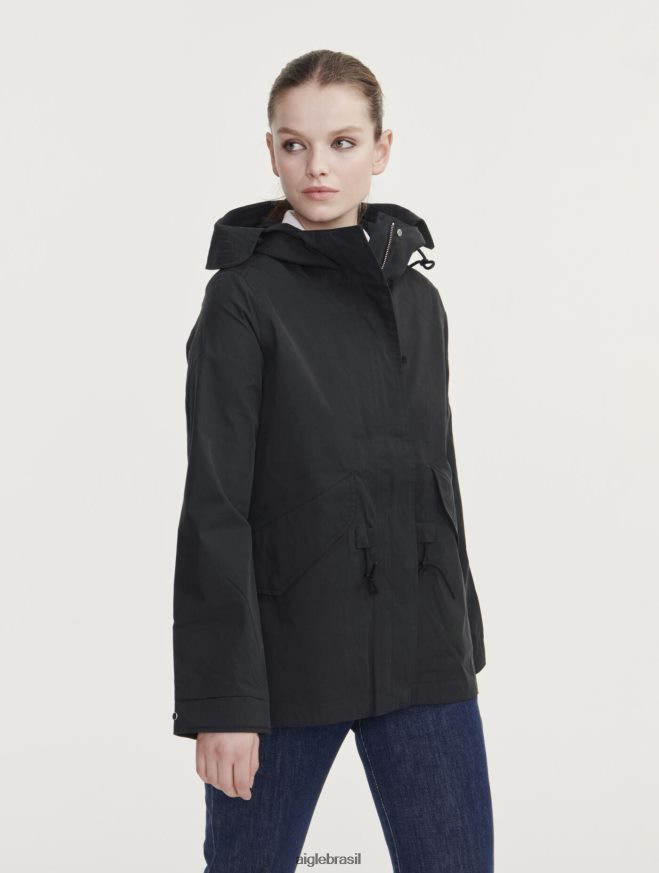 Aigle roupas icônico rabo de peixe com capuz curto mtd preto mulheres RX2B88433