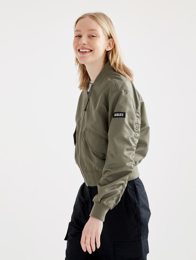 Aigle roupas jaqueta bomber curta repelente à água taillis mulheres RX2B88444