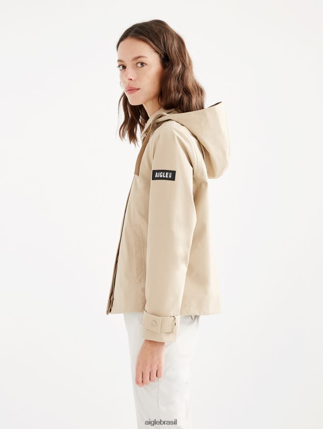 Aigle roupas jaqueta gore-tex com capuz destacável vime eu mulheres RX2B88488