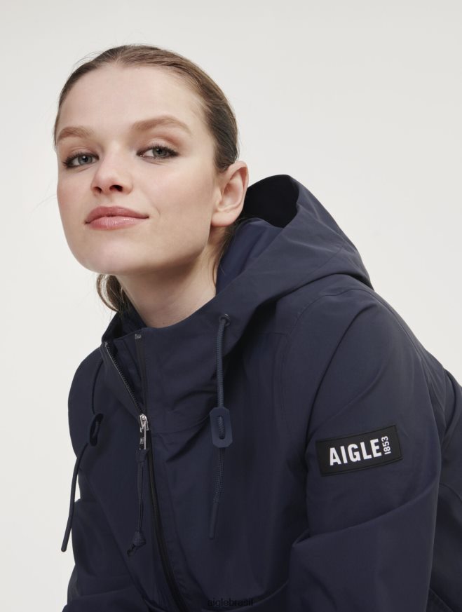 Aigle roupas jaqueta gore-tex curta com capuz Império mulheres RX2B88430