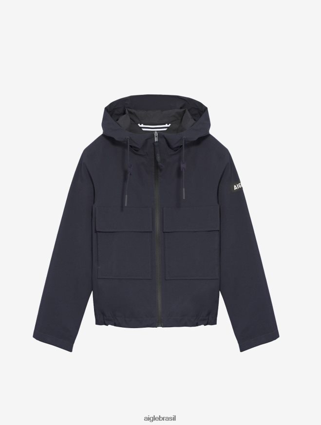 Aigle roupas jaqueta gore-tex curta com capuz Império mulheres RX2B88430