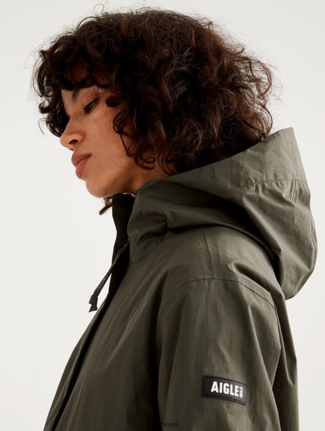 Aigle roupas jaqueta impermeável mtd curta advogado mulheres RX2B88500