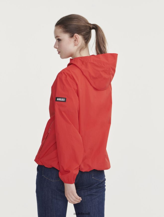 Aigle roupas jaqueta impermeável mtd curta papoula mulheres RX2B88485