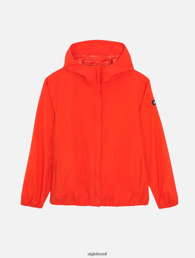 Aigle roupas jaqueta impermeável mtd curta papoula mulheres RX2B88485