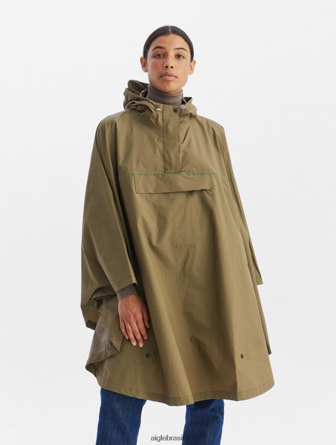 Aigle roupas poncho impermeável para ciclistas caqui mulheres RX2B88670