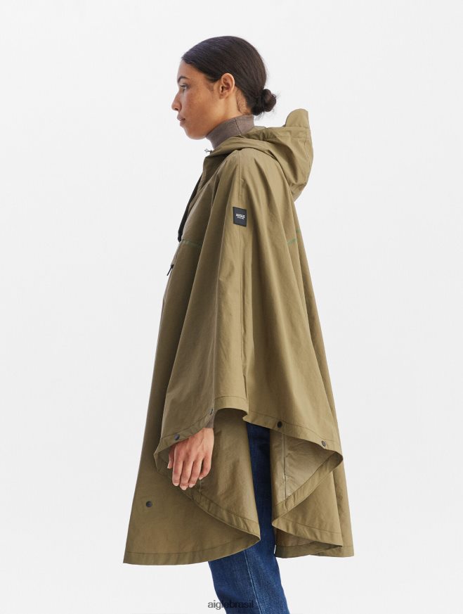 Aigle roupas poncho impermeável para ciclistas caqui mulheres RX2B88670