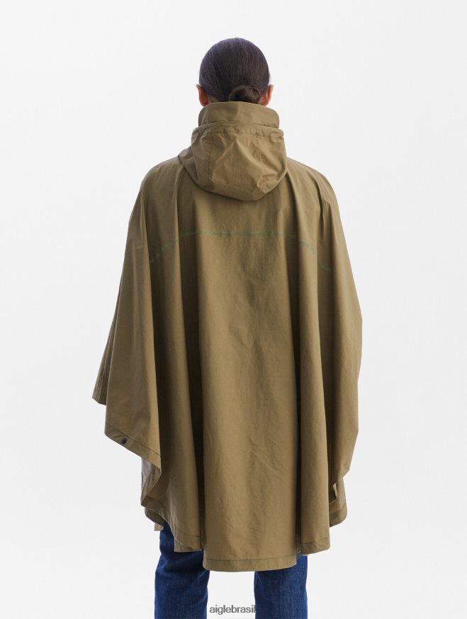 Aigle roupas poncho impermeável para ciclistas caqui mulheres RX2B88670