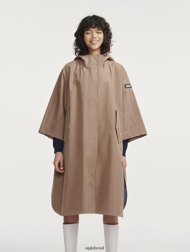 Aigle roupas poncho mtd grande capuccino mulheres RX2B88478