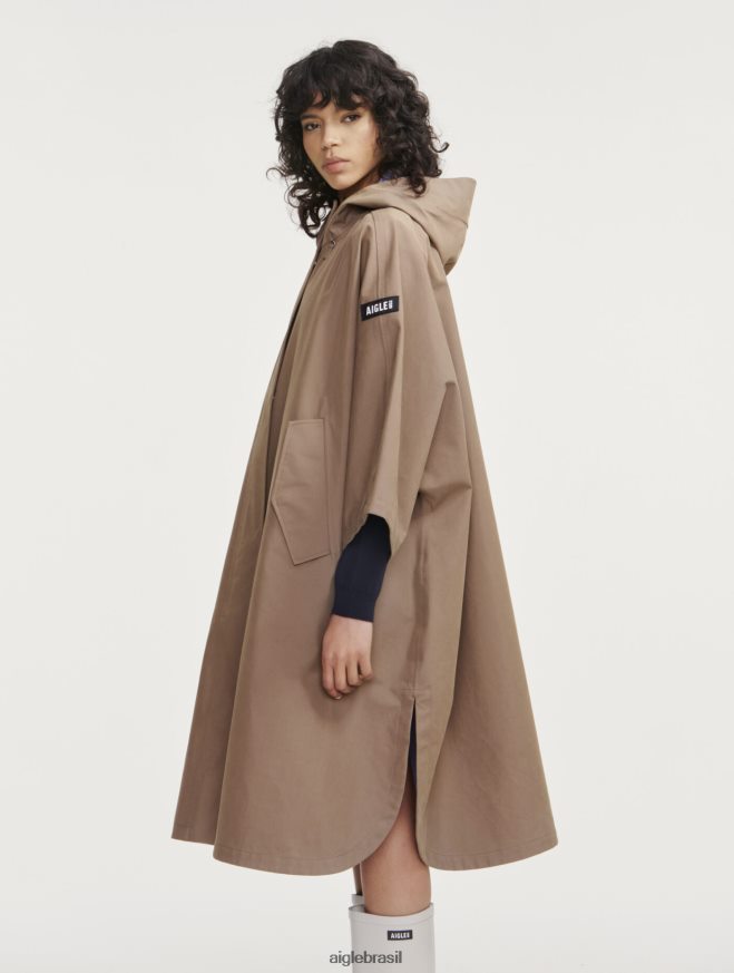 Aigle roupas poncho mtd grande capuccino mulheres RX2B88478