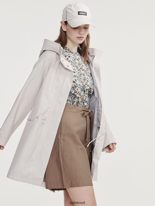 Aigle roupas rabo de peixe gore-tex com capuz longo zibelina mulheres RX2B88449