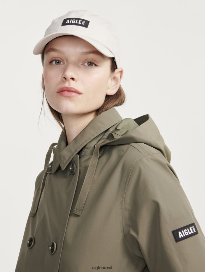 Aigle roupas trench coat curto gore-tex inspi taillis eu mulheres RX2B88474
