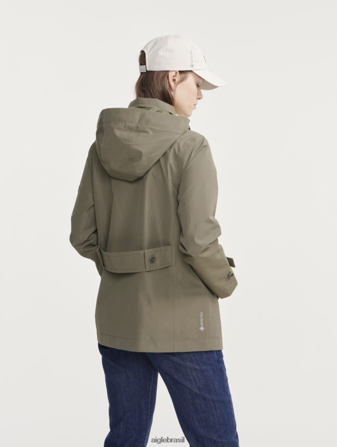 Aigle roupas trench coat curto gore-tex inspi taillis eu mulheres RX2B88474