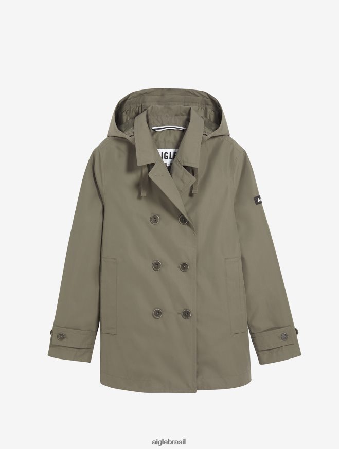 Aigle roupas trench coat curto gore-tex inspi taillis eu mulheres RX2B88474