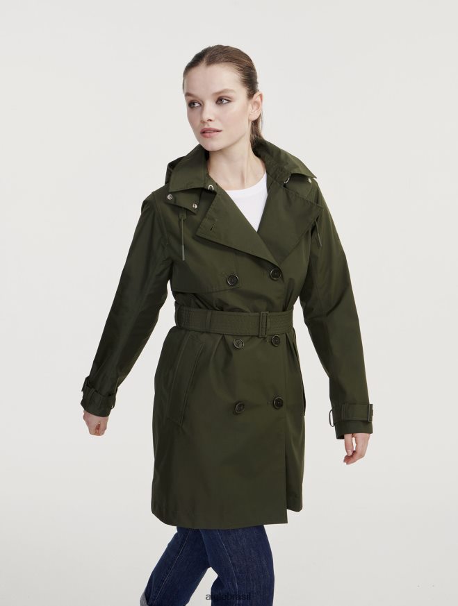 Aigle roupas trench coat gore-tex curto com capuz destacável advogado mulheres RX2B88457