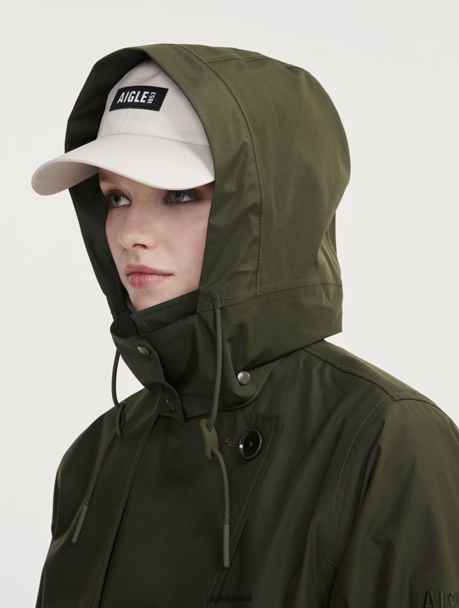 Aigle roupas trench coat gore-tex curto com capuz destacável advogado mulheres RX2B88457