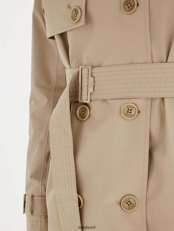 Aigle roupas trench coat gore-tex curto com capuz destacável vime mulheres RX2B88452