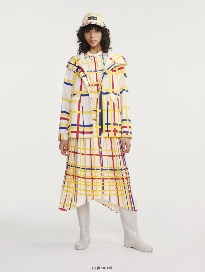 Aigle x Centre Pompidou roupas rabo de peixe com capuz curto mtd Mondrian mulheres RX2B88503