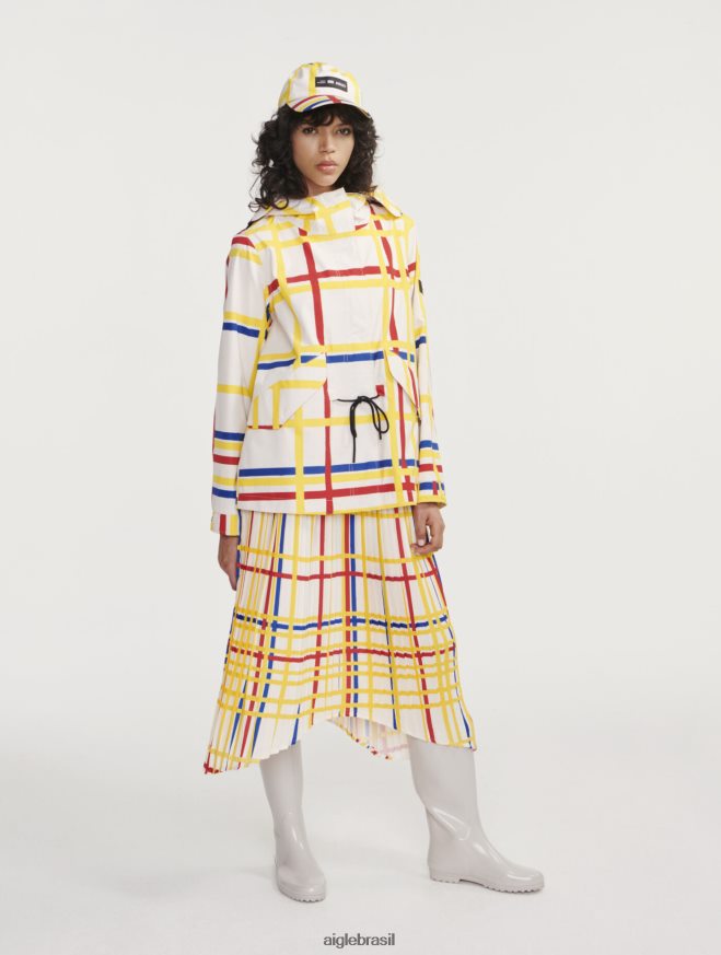 Aigle x Centre Pompidou roupas rabo de peixe com capuz curto mtd Mondrian mulheres RX2B88503
