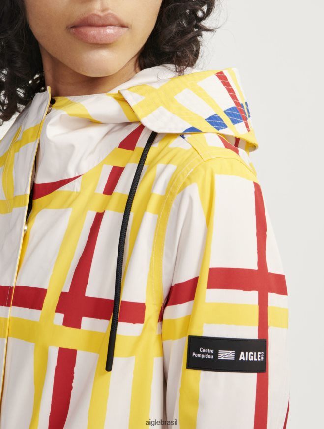 Aigle x Centre Pompidou roupas rabo de peixe com capuz curto mtd Mondrian mulheres RX2B88503