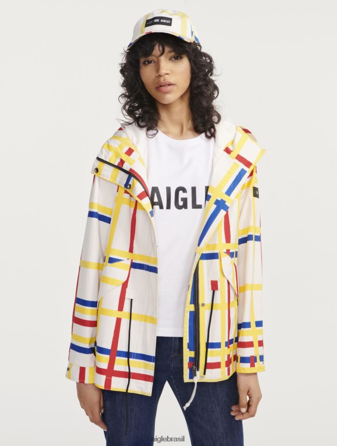 Aigle x Centre Pompidou roupas rabo de peixe com capuz curto mtd Mondrian mulheres RX2B88503