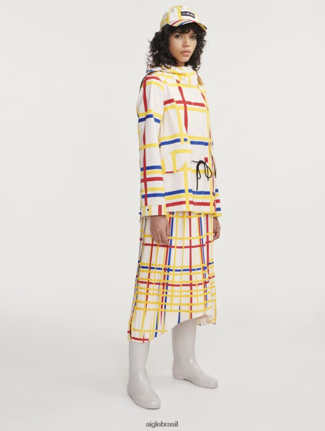 Aigle x Centre Pompidou roupas rabo de peixe com capuz curto mtd Mondrian mulheres RX2B88503