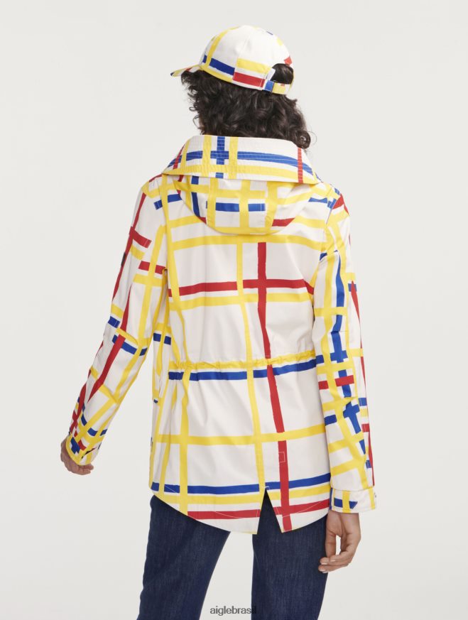 Aigle x Centre Pompidou roupas rabo de peixe com capuz curto mtd Mondrian mulheres RX2B88503