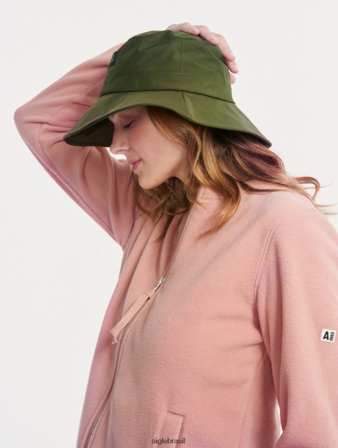 Aigle roupas gola redonda com zíper rosa enevoada mulheres RX2B88589