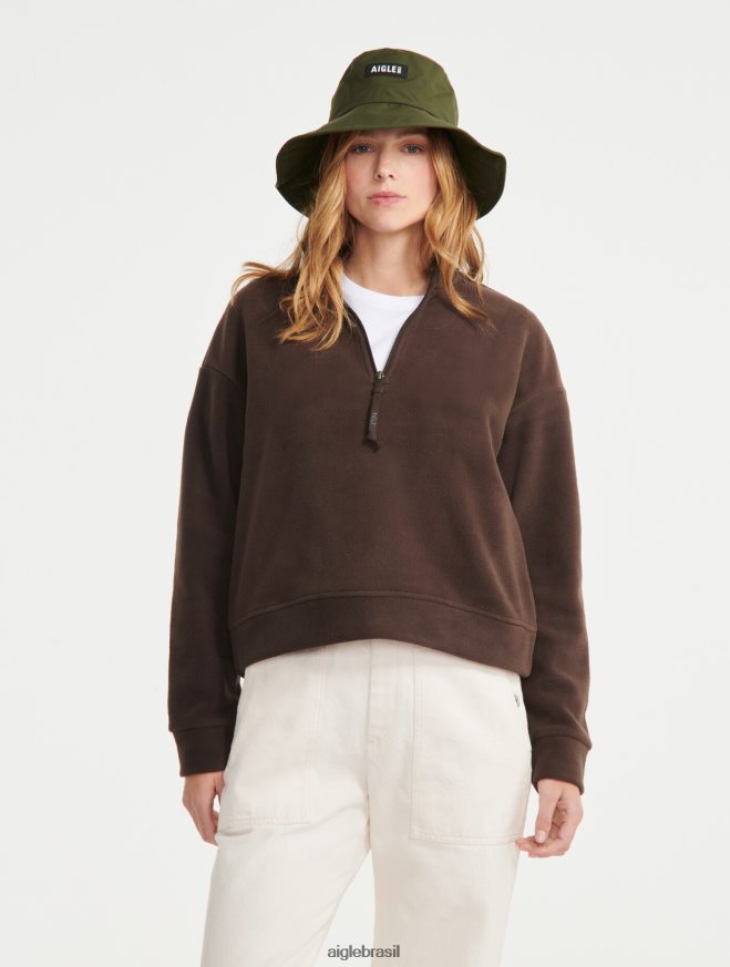 Aigle roupas lã com zíper cacau mulheres RX2B88585