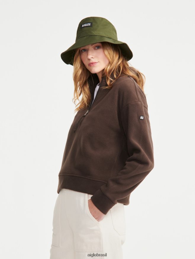 Aigle roupas lã com zíper cacau mulheres RX2B88585
