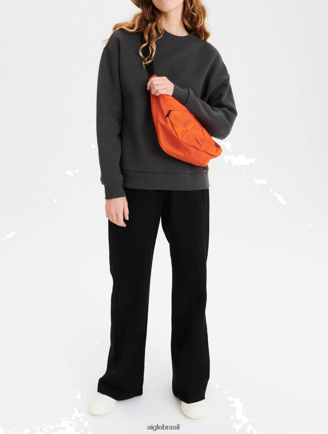 Aigle roupas moletom com gola redonda com design ecológico carvão mulheres RX2B88659