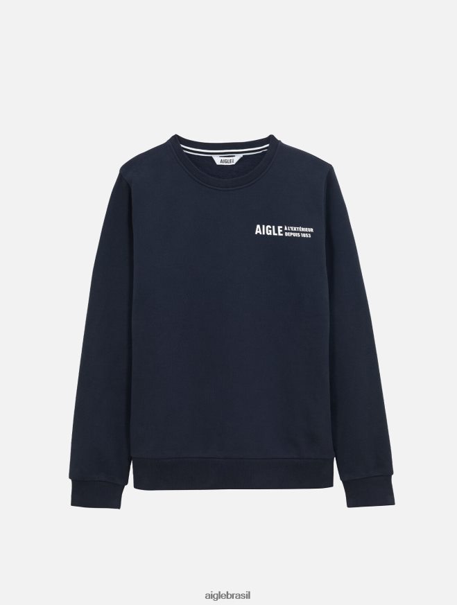 Aigle roupas moletom com gola redonda escovado com estampa no peito Império mulheres RX2B88545