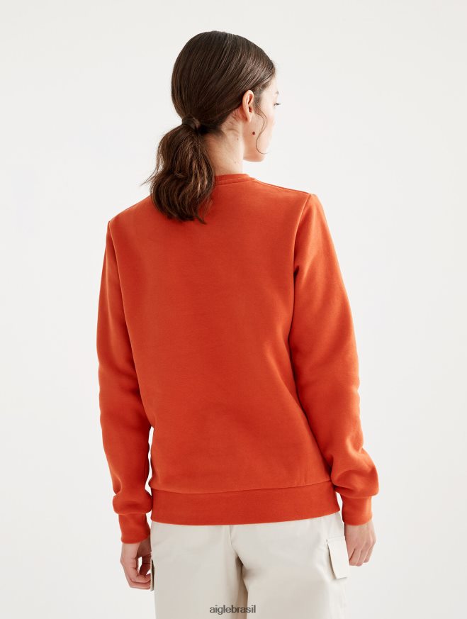 Aigle roupas moletom com gola redonda escovado com estampa no peito goji mulheres RX2B88539