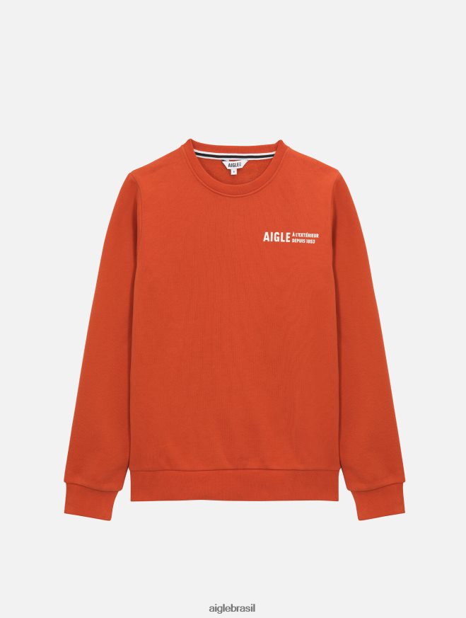 Aigle roupas moletom com gola redonda escovado com estampa no peito goji mulheres RX2B88539