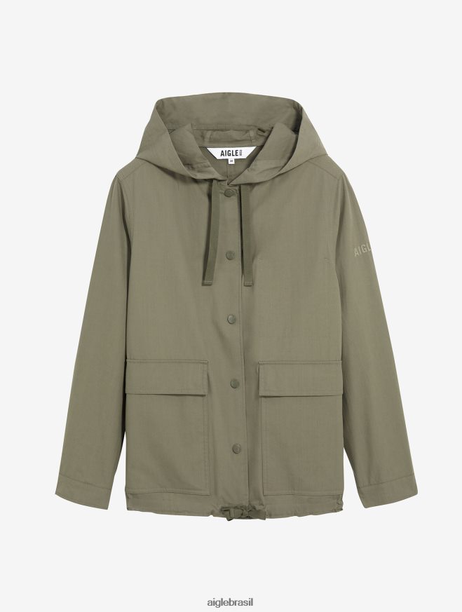 Aigle roupas parka curta com capuz gros grain taillis eu mulheres RX2B88487