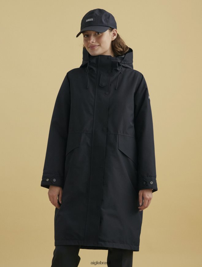 Aigle roupas parka gore-tex bem quentinha preto mulheres RX2B88675