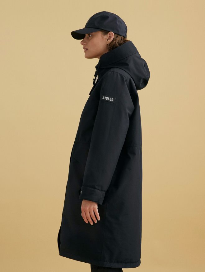 Aigle roupas parka gore-tex bem quentinha preto mulheres RX2B88675