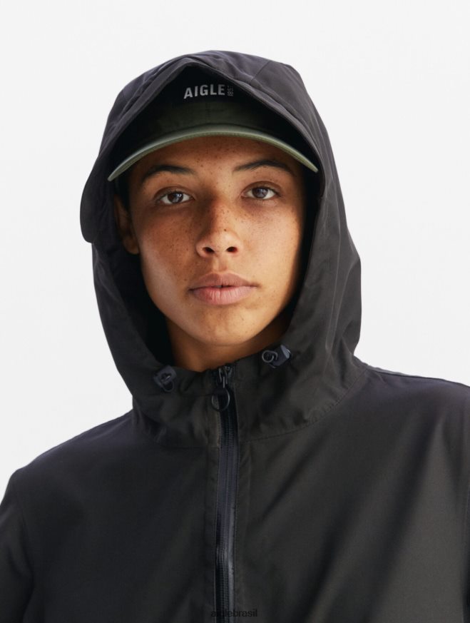 Aigle roupas parka gore-tex longa preto mulheres RX2B88427