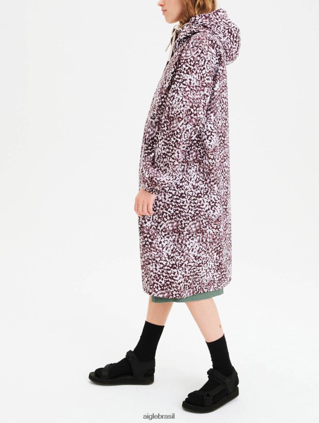 Aigle roupas parka longa embalável estampada bombom pr mulheres RX2B88633