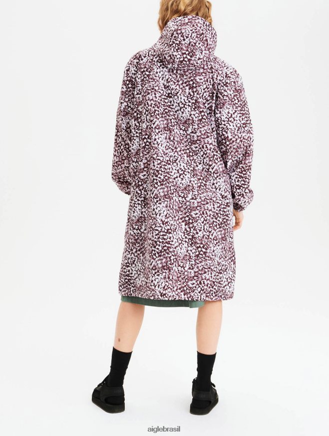 Aigle roupas parka longa embalável estampada bombom pr mulheres RX2B88633