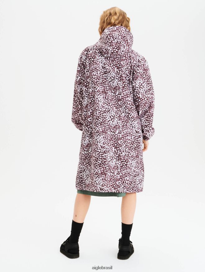 Aigle roupas parka longa embalável estampada bombom pr mulheres RX2B88633