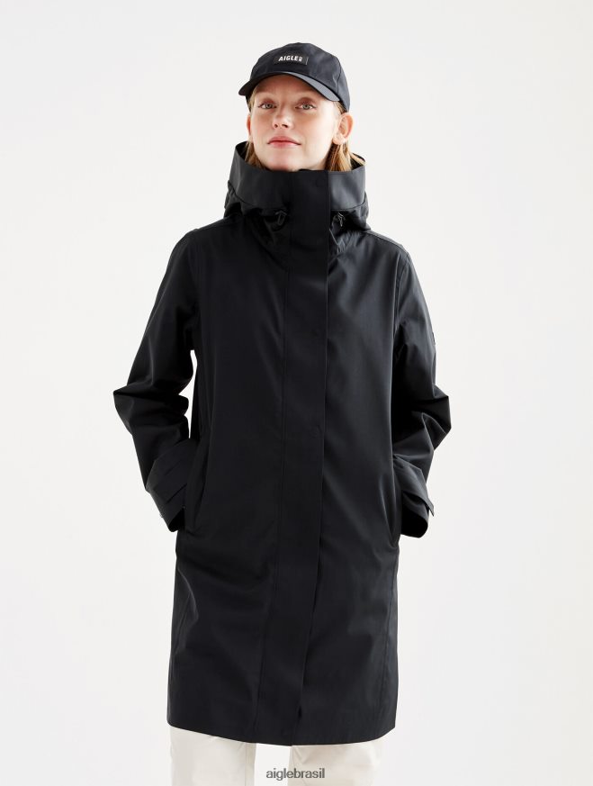 Aigle roupas parka longa mtd preto mulheres RX2B88440