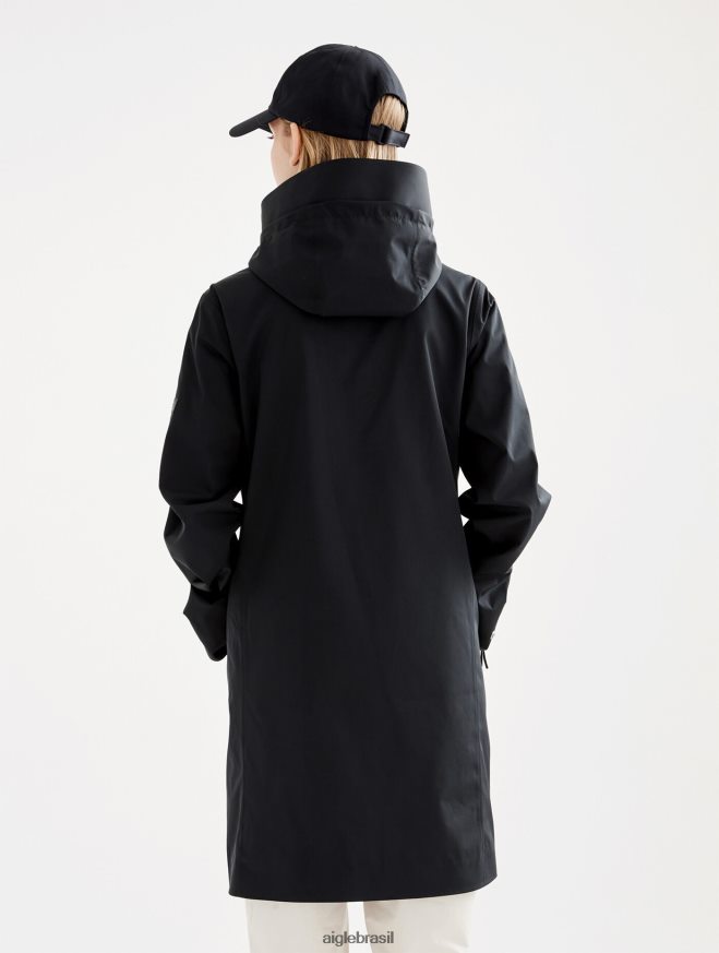 Aigle roupas parka longa mtd preto mulheres RX2B88440
