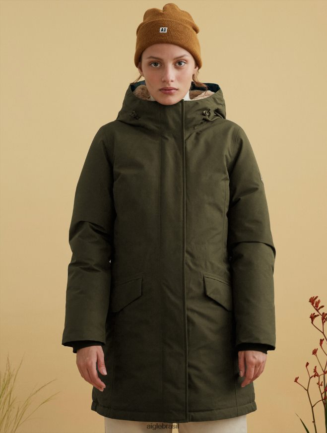Aigle roupas parka muito quente e gore-tex caqui mulheres RX2B88713
