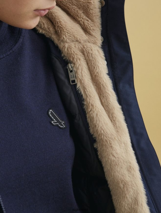Aigle roupas parka muito quente e gore-tex marinho mulheres RX2B88714
