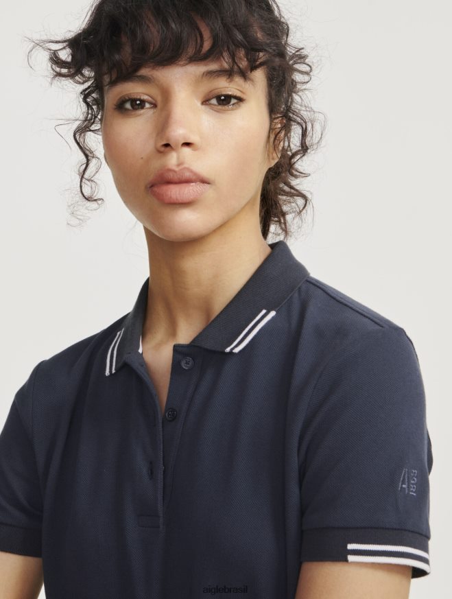 Aigle roupas camisa pólo piqué manga curta Império mulheres RX2B88468