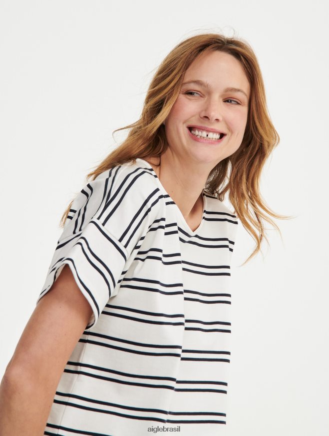 Aigle roupas camiseta de marinheiro feita na França lait st mulheres RX2B88540