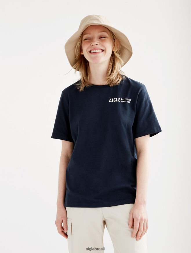 Aigle roupas camiseta gola redonda em algodão orgânico Império mulheres RX2B88571