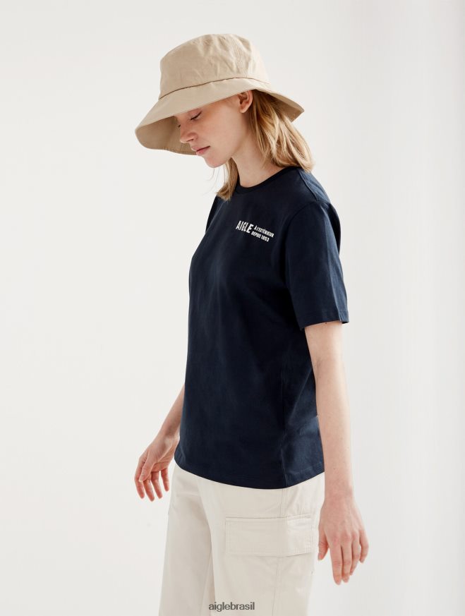 Aigle roupas camiseta gola redonda em algodão orgânico Império mulheres RX2B88571