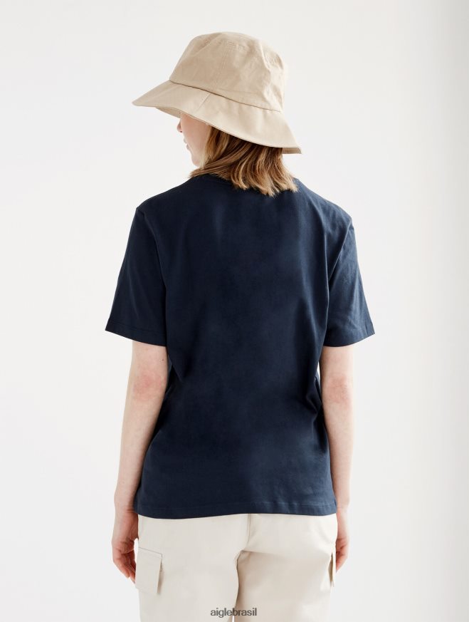 Aigle roupas camiseta gola redonda em algodão orgânico Império mulheres RX2B88571