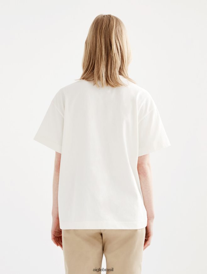 Aigle roupas camiseta liberdade e estampa manga curta leite mulheres RX2B88514